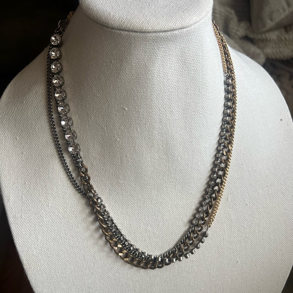 🚨🚨RARE Sorrelli Gold and Silver Rhinestone Mix Metal Wrap Bracelet Necklace - Picture 4 of 4
